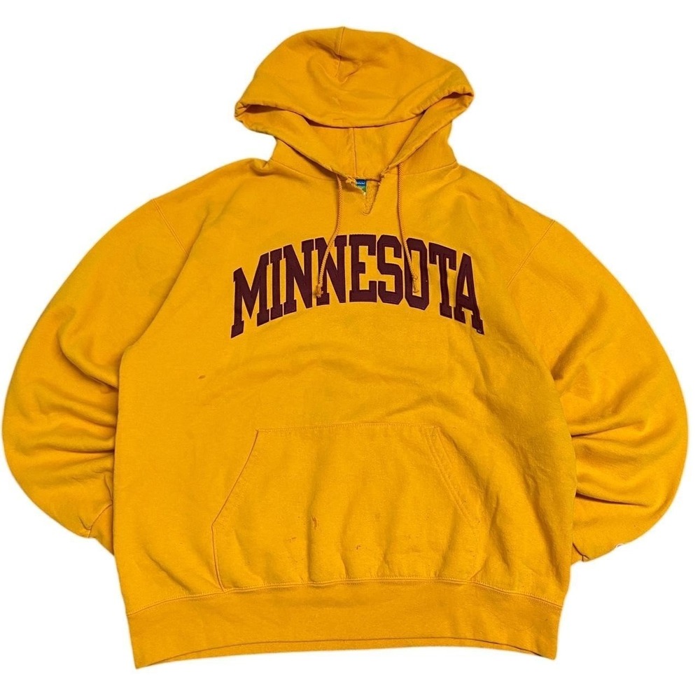 Vintage Minnesota Golden Gophers Hoodie Yellow Large